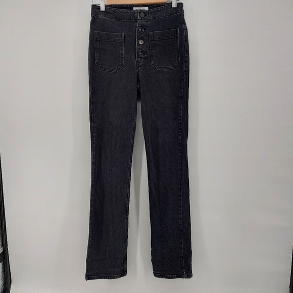 Reformation Elsie Mojave Straight Leg Jeans Exposed button fly and patch pockets - Picture 4 of 10